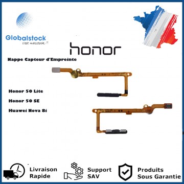 Nappe Capteur d'Empreinte avec Bouton Power pour Honor 50 Lite / 50 SE / Huawei Nova 8i - Noir