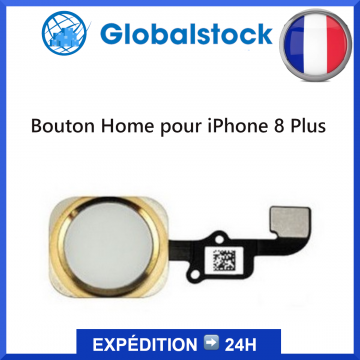 Bouton Home Principal avec Nappe Flex pour iPhone 8 Plus couleur Or