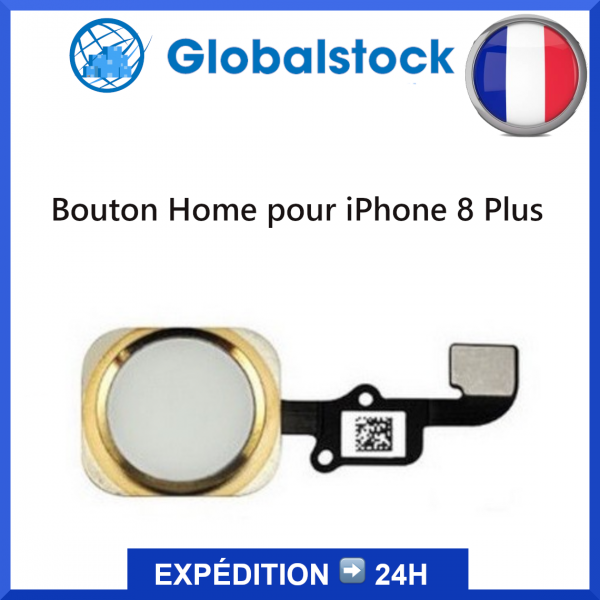 Bouton Home Principal avec Nappe Flex pour iPhone 8 Plus couleur Or