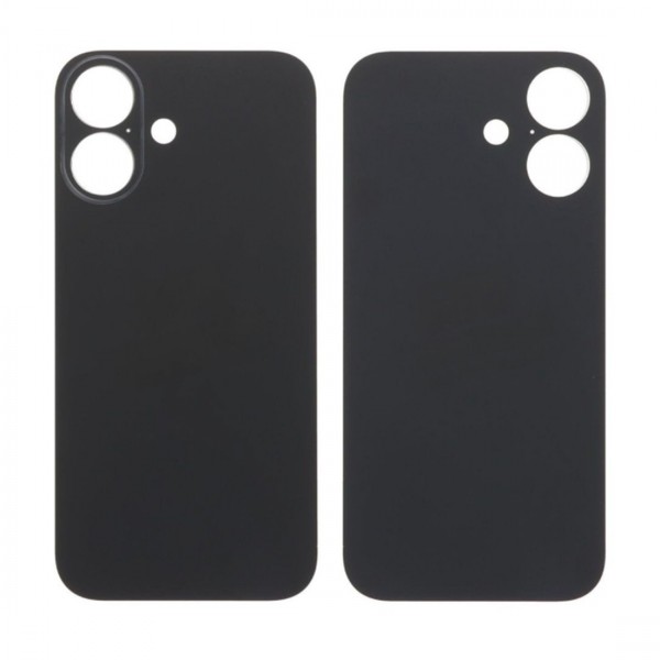 Vitre Arrière (Cache Batterie) pour iPhone 16 Noir avec Gros Trou