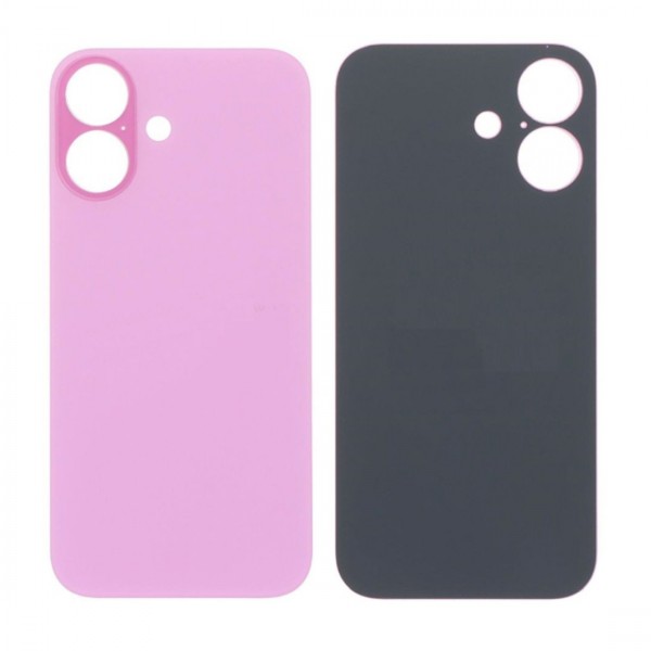 Vitre Arrière (Cache Batterie) pour iPhone 16 Rose avec Gros Trou