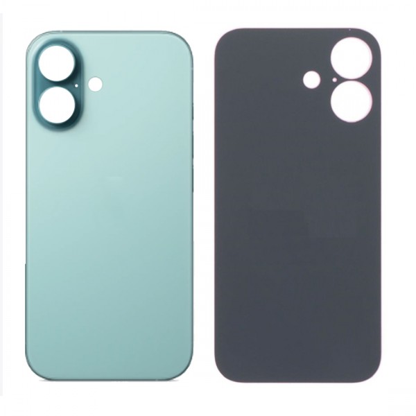 Vitre Arrière (Cache Batterie) pour iPhone 16 Teal avec Gros Trou