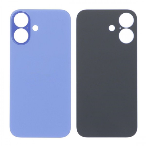 Vitre Arrière (Cache Batterie) pour iPhone 16 Bleu avec Gros Trou