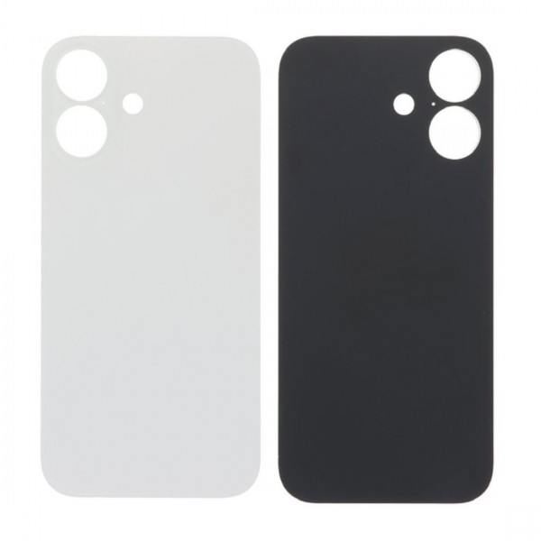 Vitre Arrière (Cache Batterie) pour iPhone 16 Blanc avec Gros Trou