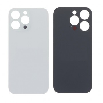 Vitre Arrière (Cache Batterie) pour iPhone 16 Pro Max Blanc avec Gros Trou