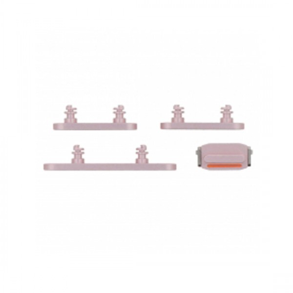 Boutons Latéraux Power et Volume Mute pour iPhone 15/15 Plus - Rose (4 pcs)
