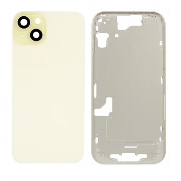 Châssis Arrière pour iPhone 15 Jaune Nu
