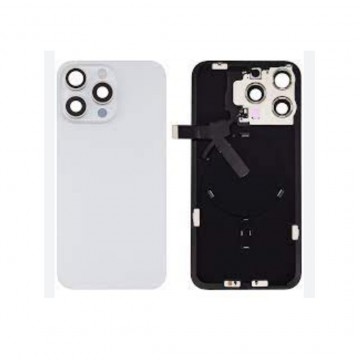 Vitre arrière iPhone 15 Pro Titane Blanc + Support - Envoi gratuit 24h