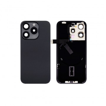 Vitre arrière iPhone 15 Pro Noir Titane + Support - Envoi gratuit 24h