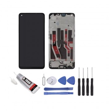 Ecran LCD + Vitre tactile sur châssis pour Oppo Reno7 4G CPH2363 Noir