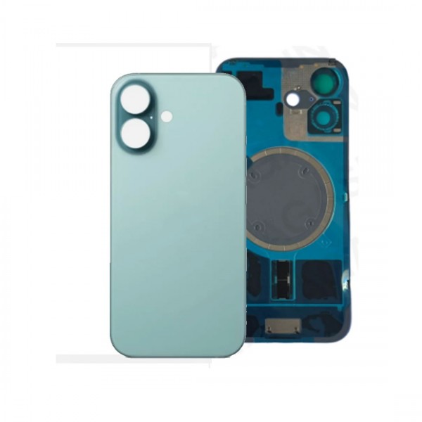Vitre Arrière pour iPhone 16 Teal + Support sans NFC