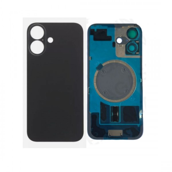 Vitre arrière iPhone 16 Noir + Support - Envoi gratuit 24h