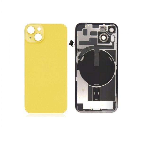 Vitre Arrière pour iPhone 14 Jaune avec Support et NFC
