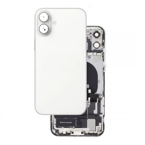 Vitre Arrière pour iPhone 16 Plus Blanc avec Support et NFC