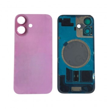 Vitre Arrière pour iPhone 16 Plus Rose + Support Sans NFC