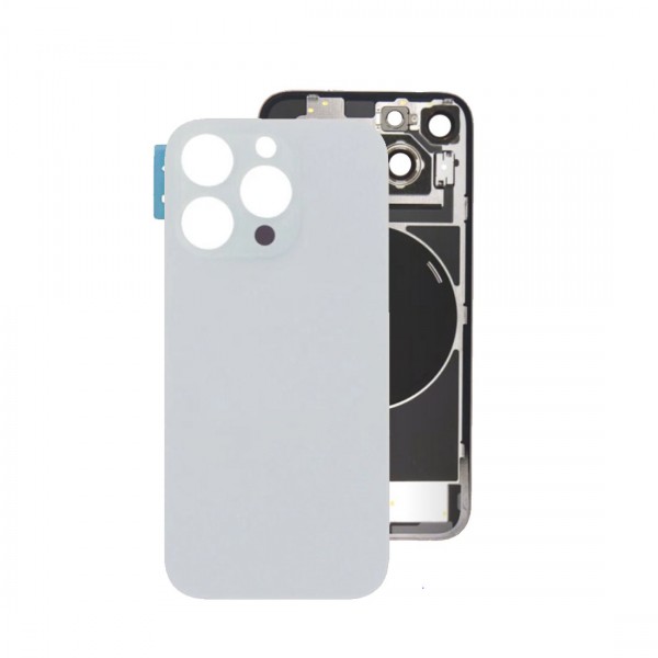 Vitre Arrière pour iPhone 16 Pro Blanc avec Support et NFC
