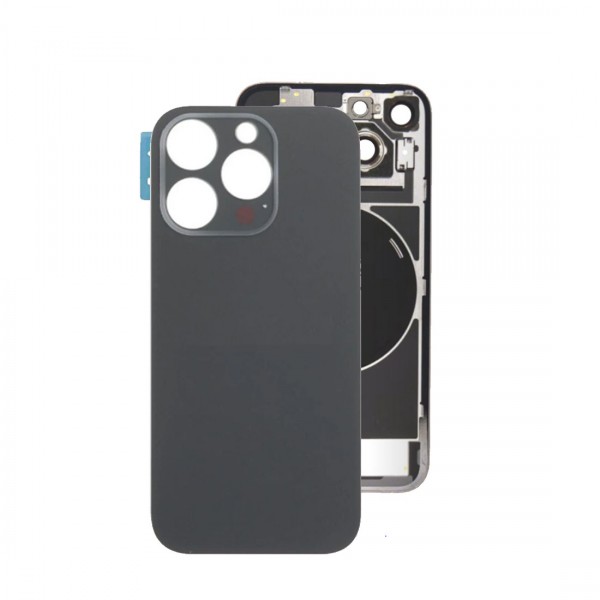 Vitre Arrière pour iPhone 16 Pro Max Noir avec Support et NFC