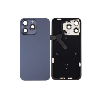 Vitre Arrière pour iPhone 15 Pro Max Bleu Titane + Support sans NFC