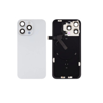 Vitre arrière iPhone 15 Pro Max Titane Blanc + Support - Envoi gratuit 24h
