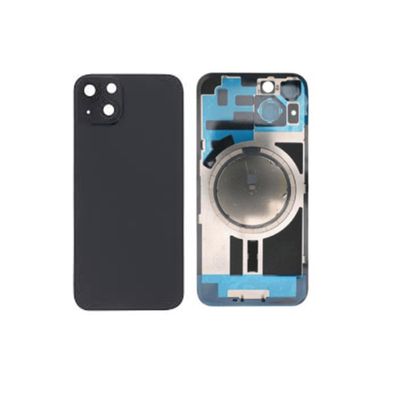 Vitre arriere pour Iphone 15 plus sans support NFC Noir et Gros trou