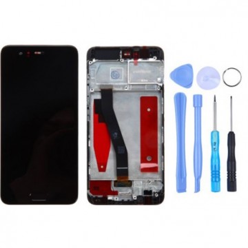 Ecran LCD + Vitre tactile sur châssis pour Huawei P10 Noir + Outils