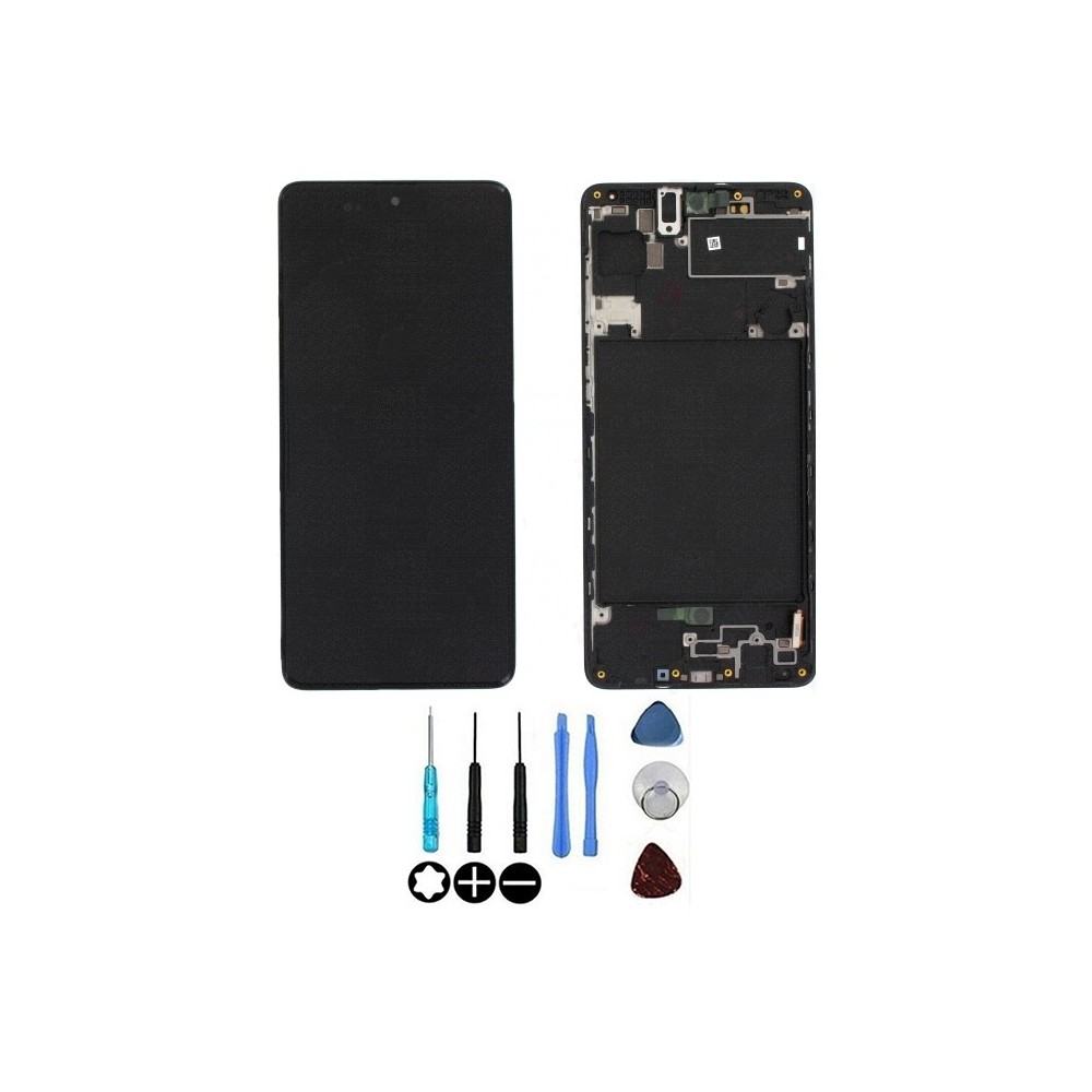 Écran Samsung Galaxy A71 (A715F) Oled Noir LCD sur châssis