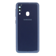 Vitre arrière Samsung Galaxy A20E(A202F) Bleu avec lentille caméra