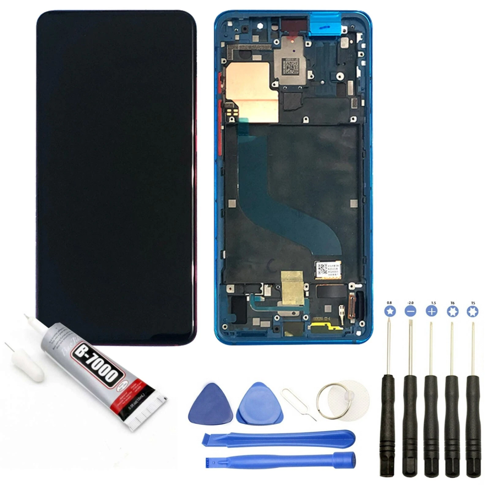 Écran Xiaomi Mi 9T/Mi 9T Pro Glacier Bleu LCD sur châssis