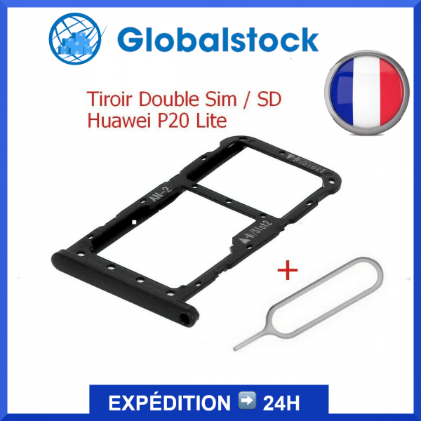 Tiroir SIM HUAWEI P20 Lite Noir - Envoi gratuit 24h