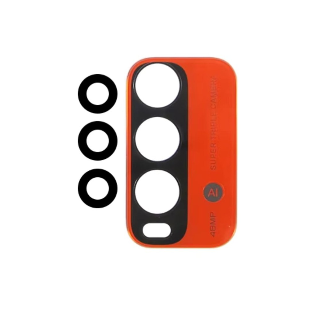 Lentille Caméra Arrière PREMIUM pour Xiaomi Redmi 9T / 9 Power - Orange (Sans Châssis)