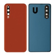 Vitre arrière Huawei P30 Orange avec lentille caméra
