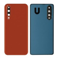 Vitre arrière Huawei P30 Orange avec lentille caméra