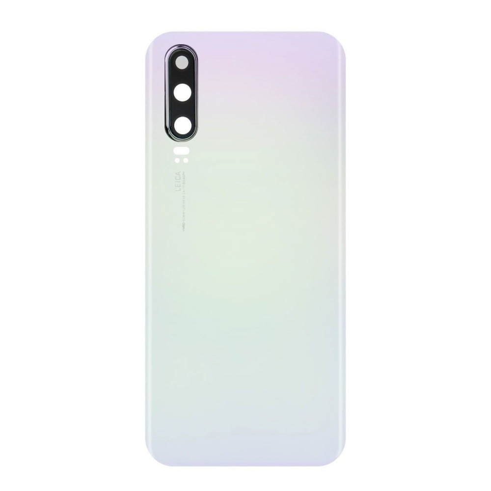 Vitre arrière Huawei P30 Blanc Perle avec lentille caméra