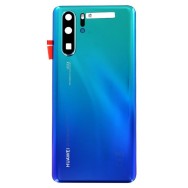 Vitre arrière Huawei P30 Aurora Bleu avec lentille caméra