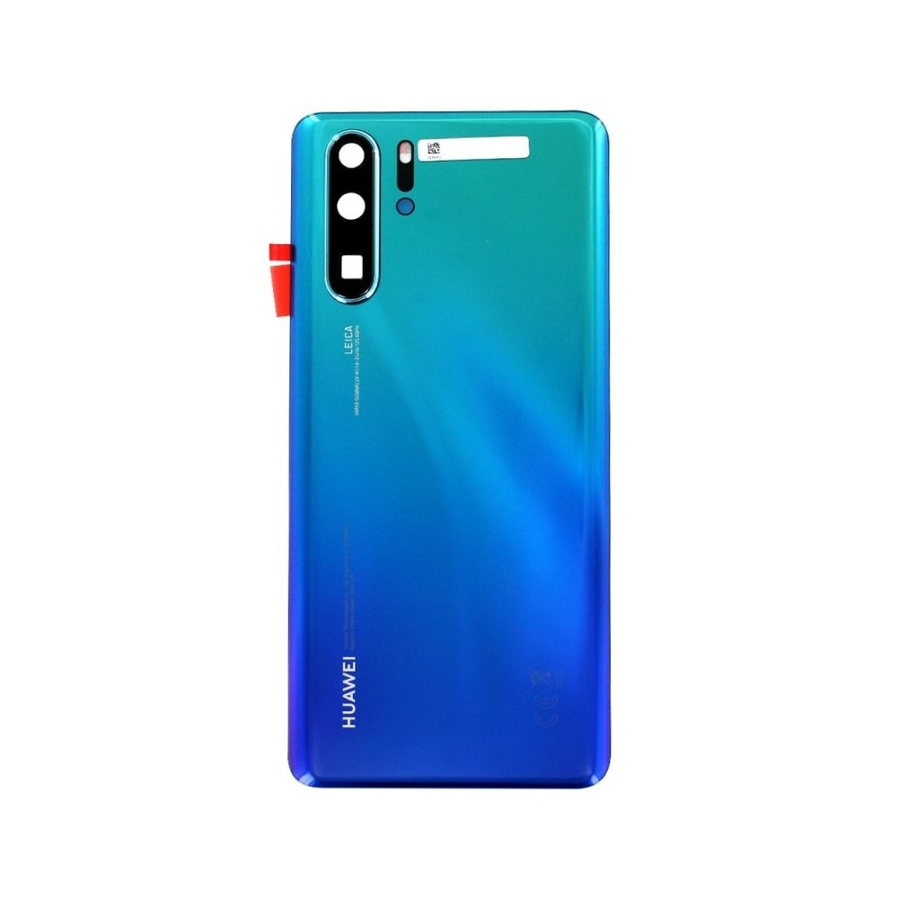 Vitre arrière Huawei P30 Aurora Bleu avec lentille caméra