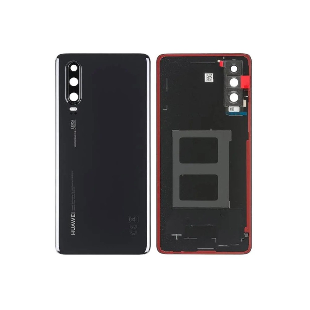 Vitre arrière Huawei P30 Noir avec lentille caméra