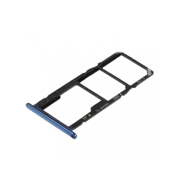 Double Tiroir SIM + SD pour Huawei Y6 (2018) Bleu