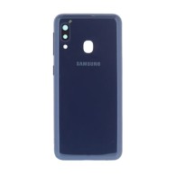 Vitre arrière Samsung Galaxy A20E(A202F) Bleu avec lentille caméra