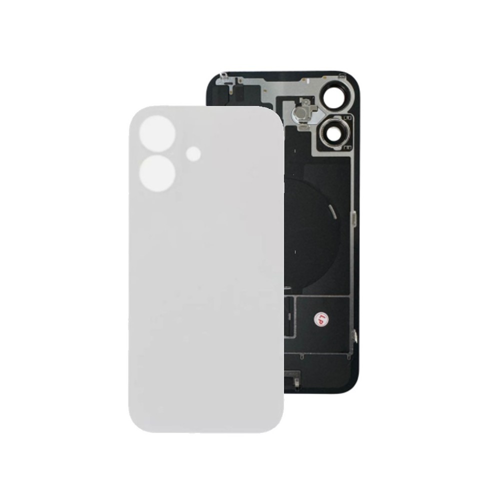 Vitre arrière iPhone 16 Blanc NFC avec support