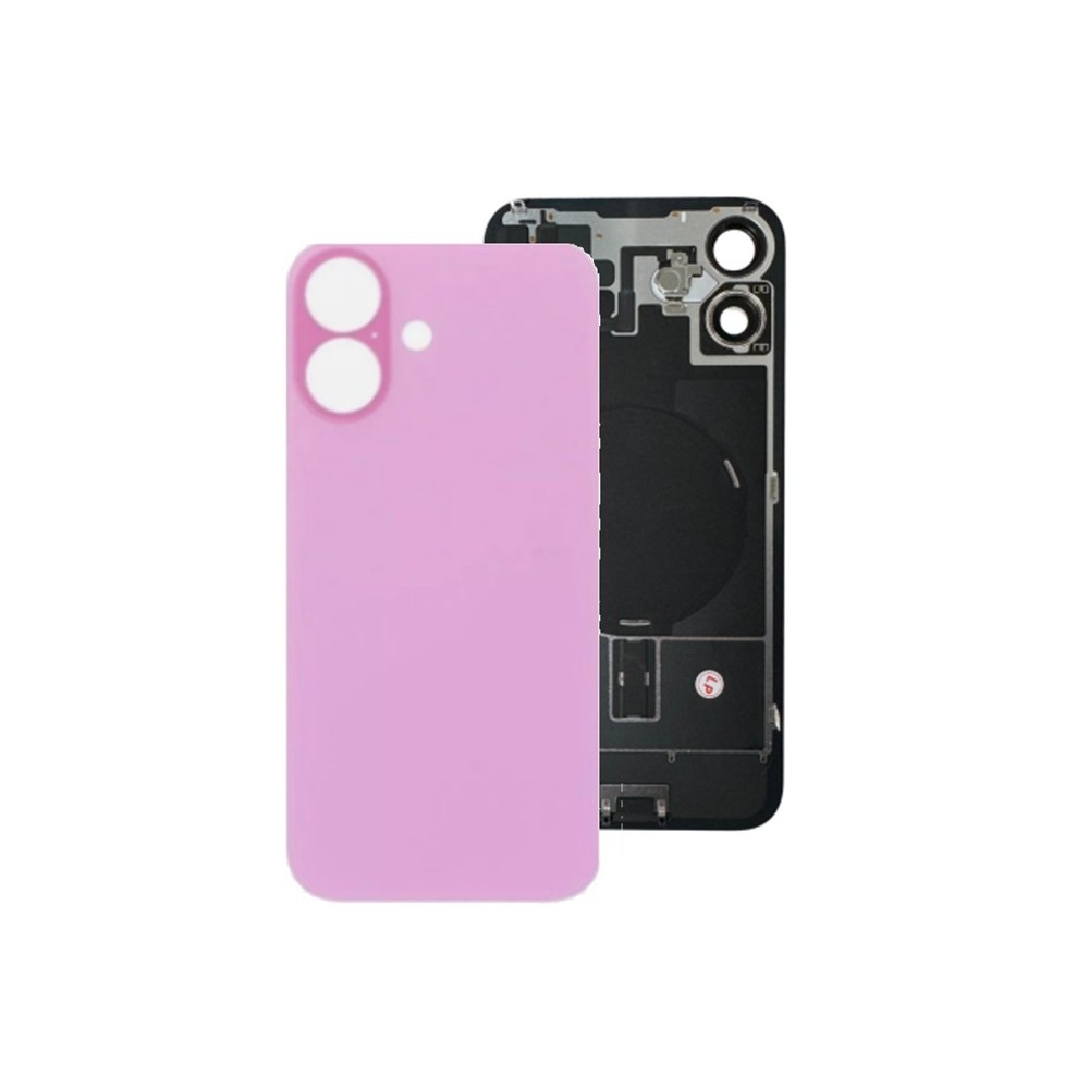 Vitre arrière iPhone 16 Rose NFC avec support