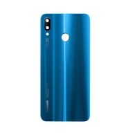 Vitre arrière Huawei P20 Lite Nova 3e Bleu avec lentille caméra