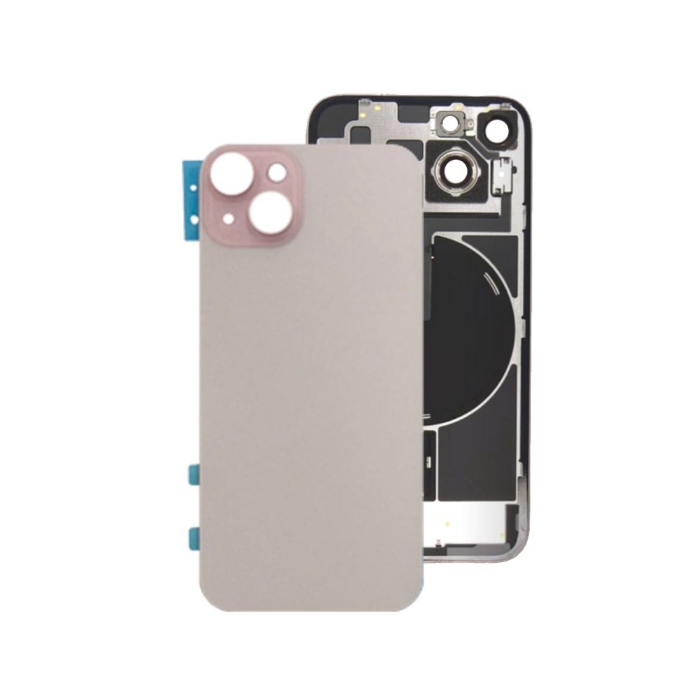 Vitre arrière iPhone 15 Plus Rose NFC avec support