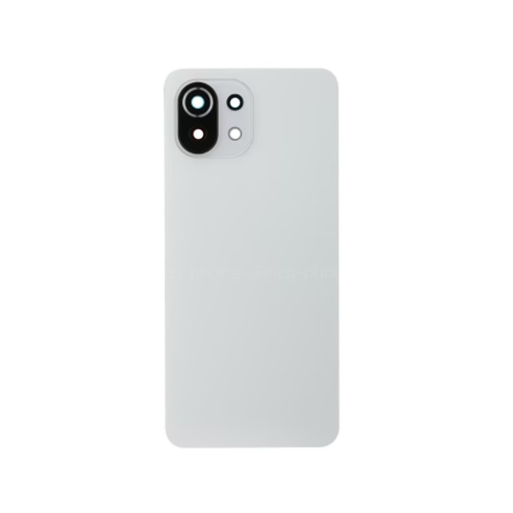 Vitre arrière Xiaomi Mi 11 Lite 5G Adhésive Blanc avec lentille caméra