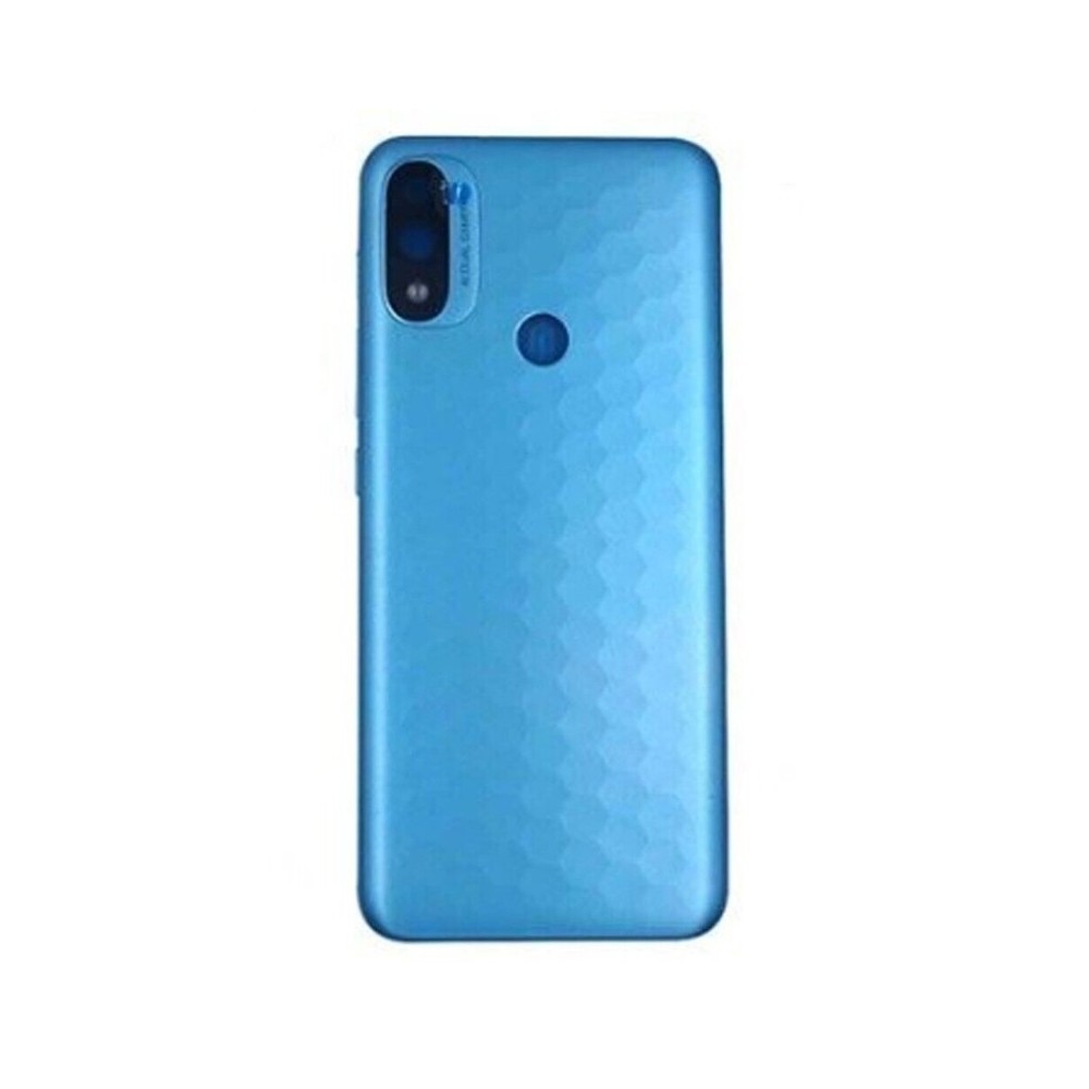 Vitre arrière (cache batterie) avec Lentille caméra arrière + adhésif pour Motorola Moto E20 Bleu