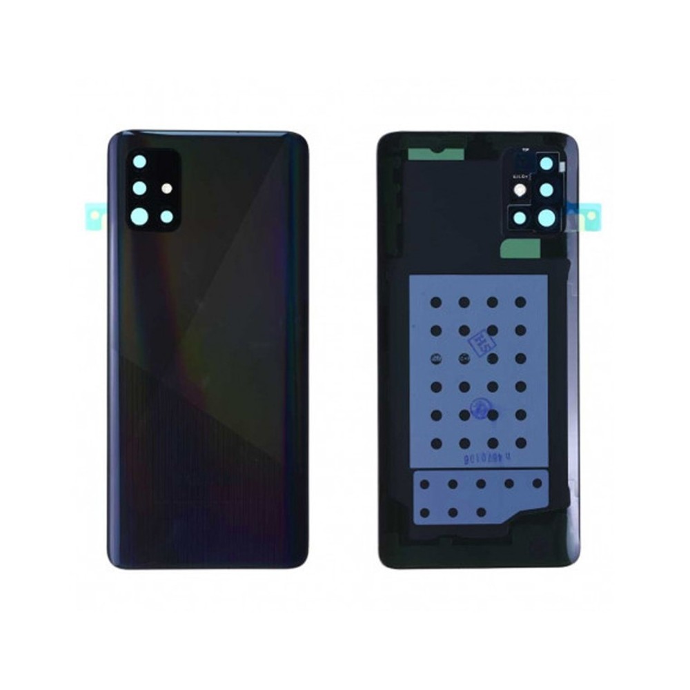 Vitre arrière Samsung Galaxy A51 Noir avec lentille caméra
