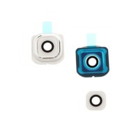 Lentille Caméra Arrière PREMIUM pour Samsung Galaxy S6 Edge Plus (G928F)- Blanc (Avec Châssis)