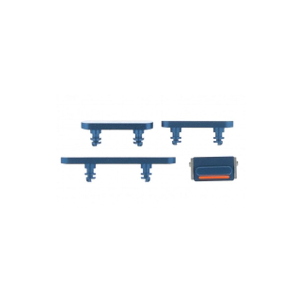 Pack bouton latéral Power Volume Mute (silencieux) iPhone 13 6.1"/13 Mini 5.4" 4pcs in one set Bleu