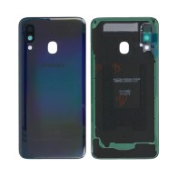 Vitre arrière Samsung Galaxy A40 (A405F) Noir avec lentille caméra CE