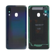 Vitre arrière Samsung Galaxy A40 (A405F) Noir avec lentille caméra CE