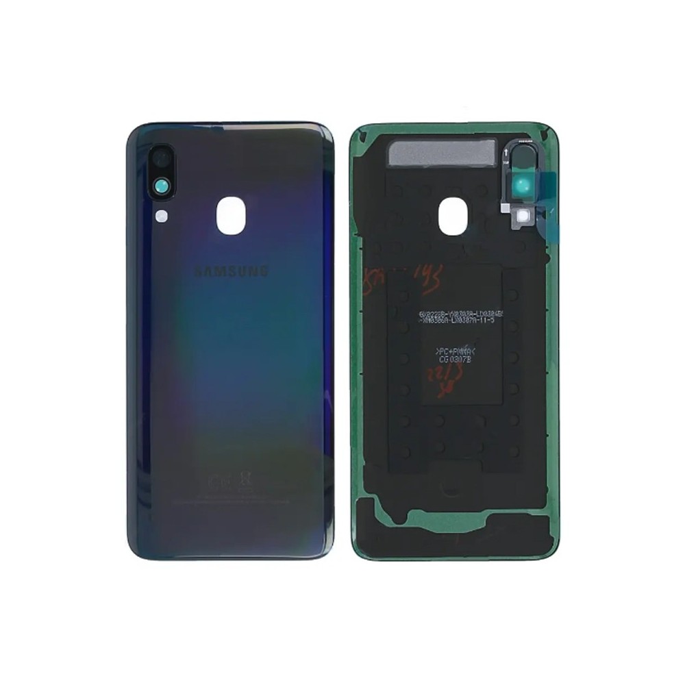 Vitre arrière Samsung Galaxy A40 (A405F) Noir avec lentille caméra CE